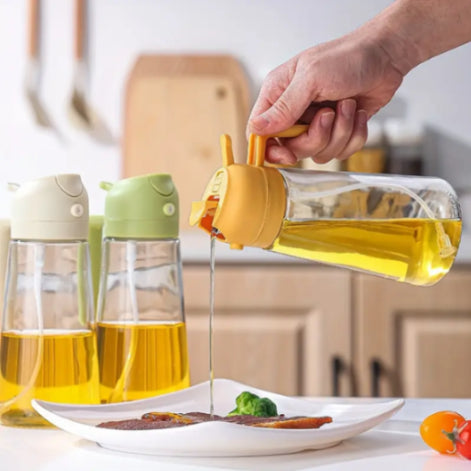 Sprayable And Pourable Glass Oil Bottle