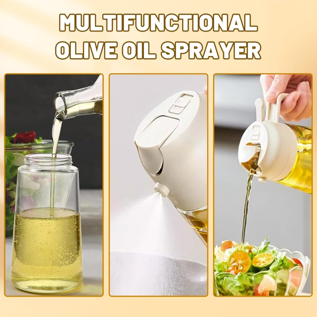 Sprayable And Pourable Glass Oil Bottle