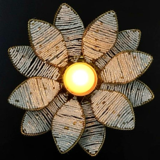 Beaded Lotus Stand - WHITE (BUY MORE, SAVE MORE!)